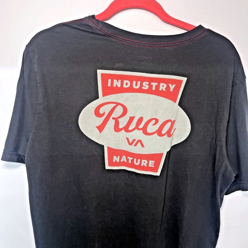 RVCA ANP Graphic T Shirt Mens Large Charcoal Gray Surf Skate Cotton Tee - Picture 2 of 9